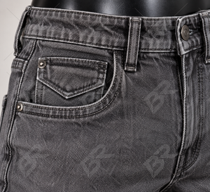 Jean en denim décontracté pour homme, coupe droite, gris uni, pantalon long avec poches - Product Image 5