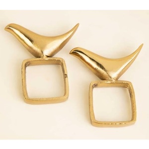 ที่วางผ้าเช็ดปากโลหะตกแต่งโต๊ะอาหารโรงแรมทันสมัยงานฝีมือเคลือบทองคำ - Product Image 3