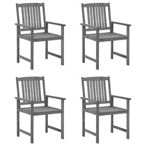 เก้าอี้ชานบ้านไม้อะคาเซียสีเทา4ชิ้นพร้อมเบาะรองนั่ง - Product Image 2
