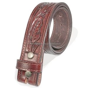 Cinturón de vaquero occidental de cuero Premium resistente, cinturón de herramientas de cuero occidental con relieve floral para hebilla antigua de diseñador unisex - Product Image 6