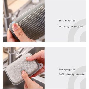 2pcs Double-Sided Soft Bristles <b>Vegetable</b> <b>Brush</b> Fruit & <b>Vegetable</b> Scrubber Kitchen Utensil Cleaning Tool - Product Image 5