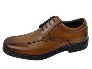 Zapatos Oxford de Cuero Marrón para Hombre, con Cordones, Punta Puntiaguda, Color Sólido, Suela de Goma Acolchada, para Todas las Temporadas - Product Image 3