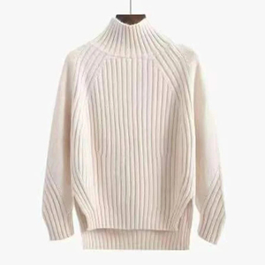 Customized Ribbed Mock Neck Sweater Women's Winter 2026 Trend High Quality Low Knitted <b>Jumper</b> Warm Women Sweaters - Product Image 3