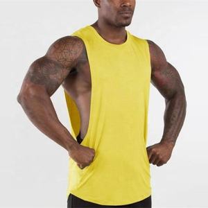 Men's Summer Workout Tank Top Hot Selling Breathable Gym Casual Style Customized Logo Color Knitted Spandex Material Solid - Product Image 3