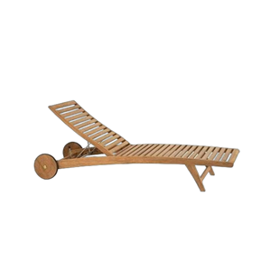 Chaise longue de plage écologique en teck massif avec coussin pour hôtel, mobilier d'extérieur, chaise longue de piscine, canapé-lit, PROMOTION - Product Image 1