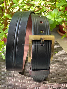 Nuevo elegante e informal hecho a mano de cuero genuino Real cinturón clásico para hombres personalizado grano completo desgastado cinturón de cuero Real para hombres - Product Image 3