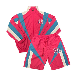 Conjunto Deportivo de Chaqueta y Pantalones Cortos con Bloques de Color para Hombre, al por Mayor, con Logotipo Personalizado, Proveedor OEM de Ropa Deportiva - Product Image 4
