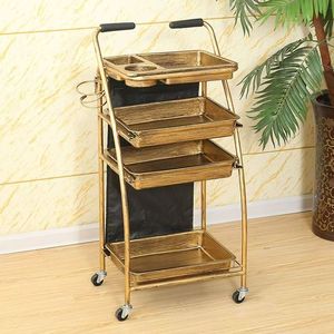 Metal Salon <b>Trolley</b> Rolling Beauty Cart Multi Tier Storage Rack with 4 Wheels Hair Studio Organizer - Product Image 3