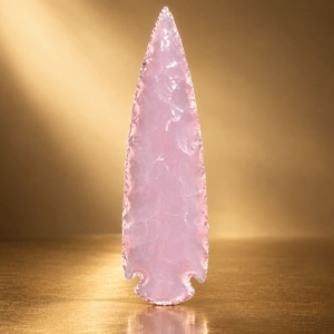 Wholesale Rose Quartz Glass Arrowhead Handmade Decorative Pink Glass Craft - Product Image 4