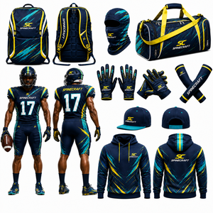 New Arrival American Football Uniforms Wholesale Custom <b>Cheap</b> American Football Jersey Custom, <b>Backpack</b>, GLOVES, Sleeves Package - Product Image 1