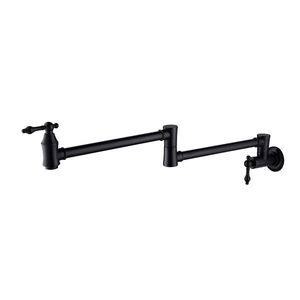 Rubinetto da cucina pieghevole a doppio comando lucidato di alta qualità, in ABS e ottone, a parete, per uso commerciale - Product Image 2