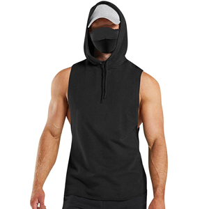 Débardeur de sport pour homme, sans manches, à capuche, anti-transpiration, personnalisable OEM ODM, fournisseur et usine de vêtements de sport en gros - Product Image 5