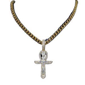 Colgante de Cruz con Corona de Espinas de Plata de Ley, Estilo Hip Hop, con Moissanita, Certificado GRA, Joyería Espiritual Personalizada - Product Image 1