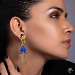 PRAO Anti-Tarnish Blue Lady Danglers Pendientes colgantes finos elegantes para mujer - Product Image 3