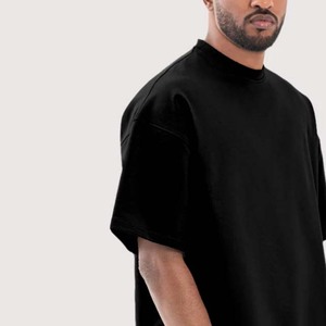 T-shirt en coton 100% pour homme de marque de luxe, coupe oversize, personnalisé, style hip-hop, avec logo brodé, tissu tricoté - Product Image 1