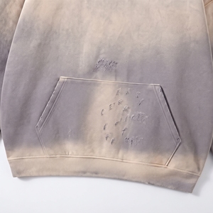 Men's Vintage Gradient Pullover Hoodie Oversized Washed <b>Fleece</b> <b>Sweatshirt</b> with Kangaroo Pocket Polyester/Cotton 320g Breathable - Product Image 5