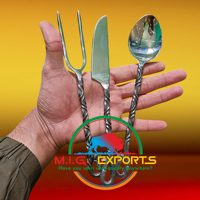 Ensemble de 3 couteaux à frites en acier inoxydable, manuel, pour la cuisine, la maison, les restaurants et les fêtes