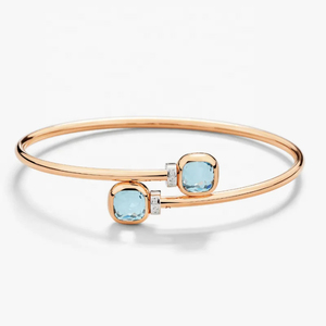 Impresionante Brazalete Bypass de Oro con Doble Hilera de Diamantes Cultivados en Laboratorio, Joyería Fina - Product Image 1