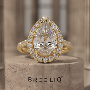 Luxury diamond halo engagement ring with pave band in white gold elegant <b>bridal</b> jewelry classic wedding proposal ring - Product Image 1