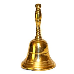 Cloche à main en laiton artisanale pour la méditation, la prière, les rituels, le culte au temple, cloche décorative traditionnelle - Product Image 2