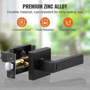 ชุดกุญแจล็อคประตูแบบด้านสีดำด้าน 1 ชุด พร้อมกุญแจแบบไม่ใช้กุญแจ หมุนได้ 45 องศา ใช้ได้ทั้งมือซ้ายและมือขวา 1 ชุด - Product Image 5