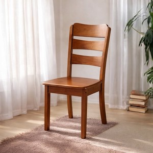 Chaise de salle à manger sans accoudoirs en bois massif, design traditionnel, mobilier de maison stable, apparence moderne, mobilier pour hôtel, banquet et maison - Product Image 3