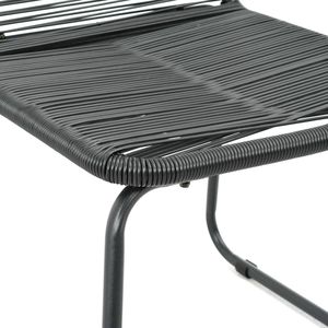 Conjunto de Comedor de Ratán de PVC Negro con Acero con Recubrimiento de Polvo de Aluminio para Uso en Jardín - Product Image 6