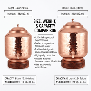 Handmade Copper Water <b>Dispenser</b> Hammered Beverage <b>Dispenser</b> With Lid Wooden Base <b>Drink</b> Server For Home Kitchen Dining Export B2B - Product Image 4