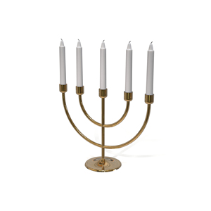 Modern Iron Candelabra with Five Taper Candle <b>Holders</b> for Home Decoration <b>Brass</b> - Product Image 1