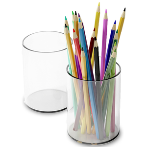 Multifunctional <b>Stationery</b> <b>Storage</b> <b>Box</b> Office School Desktop Container Brush Holder Made Of Clear Acrylic In India - Product Image 3