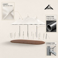 Tente de glamping BOTEEN, fabricant de tentes de luxe pour safari, villa en tissu Oxford 1200D, structure en acier, 8x16x5.2M, pour hôtel, camping et complexe hôtelier