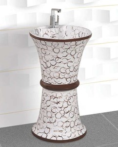 BEST QUALITY Good Price Modern Multy colour Ceramic Pedestal Sink Floor Mounted Easy to Clean for Bathroom From Linum Factory - Product Image 3