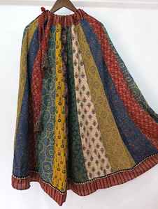 Cinturón Elástico de Algodón, Falda de Algodón Ajustable para Mujer, Ropa Casual, Faldas con Estampado Floral Hecho a Mano, Varios Estilos en Oferta - Product Image 4