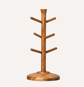 Soporte de madera rústico hecho a mano para tazas, resistente, para mostrador, expositor de tazas de café y té para el hogar o cafetería, en oferta. - Product Image 6