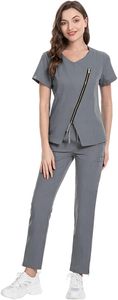 Tenue d'infirmière médicale d'hôpital à manches courtes en mélange coton-polyester, col en V, pour femme, best-seller - Product Image 4