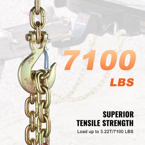 Catena di Trasporto G80 per Carichi Pesanti 3/8'' x 2.9FT, Confezione da 2, con Gancio a Moschettone, Capacità 7100 Libbre, Accessori per il Controllo Sicuro del Carico - Product Image 5