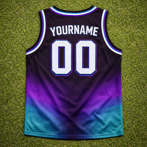 ผู้ผลิตเสื้อบาสเก็ตบอลแบบ OEM ตามสั่ง ผ้าโพลีเอสเตอร์ 100% ระบายอากาศ แห้งเร็ว พิมพ์ลายชื่อผู้เล่น ไซส์ใหญ่พิเศษ ด้านหน้า - Product Image 2
