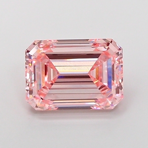 Diamant de laboratoire rose intense taille émeraude 5,08 carats CVD IGI VS2, polissage excellent, symétrie excellente, diamant non monté, sourcing B2B - Product Image 1