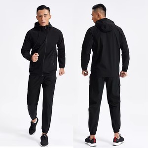 Spandex/Polyester Quick Dry Summer Outdoor Indoor Sports <b>Jacket</b> Drawstring Zipper Pocket Hooded Windbreaker Digital Sweatshirt - Product Image 3