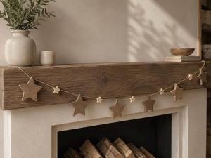 Indian Manufactured Reusable Wooden Star <b>Christmas</b> Garland for Holiday Party Home Decor and Festive Celebrations For Sale - Product Image 2