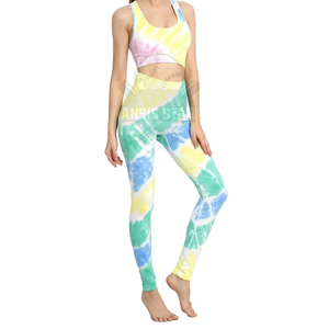 Conjunto Deportivo de 2 Piezas para Mujer, Yoga, Sin Costuras, Spandex/Nailon, Antibacteriano, Cintura Elástica, Sin Mangas, Largo hasta la Rodilla, Secado Rápido, Transpirable - Product Image 1