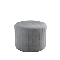 Pouf de salon rond haut de gamme personnalisé, tabouret rembourré et capitonné, meuble moderne, ottoman en tissu