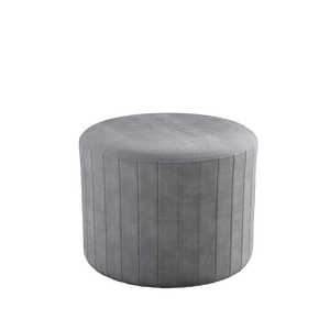 Pouf de salon rond haut de gamme personnalisé, tabouret rembourré et capitonné, meuble moderne, ottoman en tissu - Product Image 5