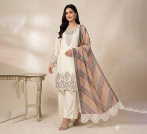 Heavy Designer Women's Indian Pakistani Ethnic Salwar Kameez Party Winter 3-Piece Faux Georgette Stitching Available Wholesale - Product Image 1