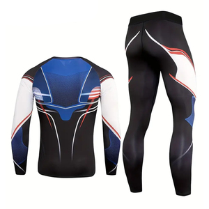 New Arrival Unisex Winter <b>Compression</b> Set 2-Piece Breathable Lightweight Quick Dry 100% Polyester Sportswear Martial Art Wear - Product Image 2