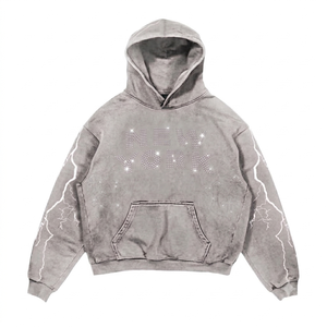 Sweat-shirts à capuche boxy personnalisables pour hommes, 100 % coton, molleton épais 450 GSM, vierges, unis, lourds, coupe oversize - Product Image 3
