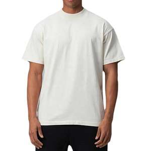 T-shirt Homme Luxe Personnalisé en Coton Lourd 100% de Haute Qualité, Col Rond, Coupe Classique, Logo Lavé sur le Devant, Décontracté, Respirant, Coupe Ample - Product Image 2