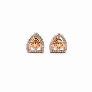 Pendientes Geométricos de Diamantes en Oro Rosa de 18K para Mujer, Acabado Pulido, Minimalistas, Regalo para Boda o Fiesta, Joyería Fina - Product Image 2
