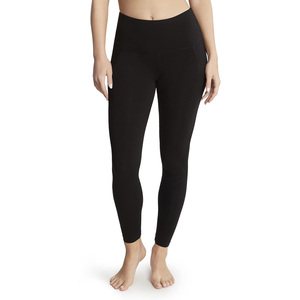 Mid Waist Full Length <b>Black</b> <b>Leggings</b> for Women Stretch Breathable Knitted Yoga Workout Sports Pants 220g All Seasons - Product Image 3