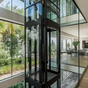 Ascensore Idraulico per Villa con Vetro Panoramico e Pavimento in PVC, Elevatore Passeggeri Personalizzabile per Uso Residenziale, Ascensore Domestico a Fossa Bassa - Product Image 2